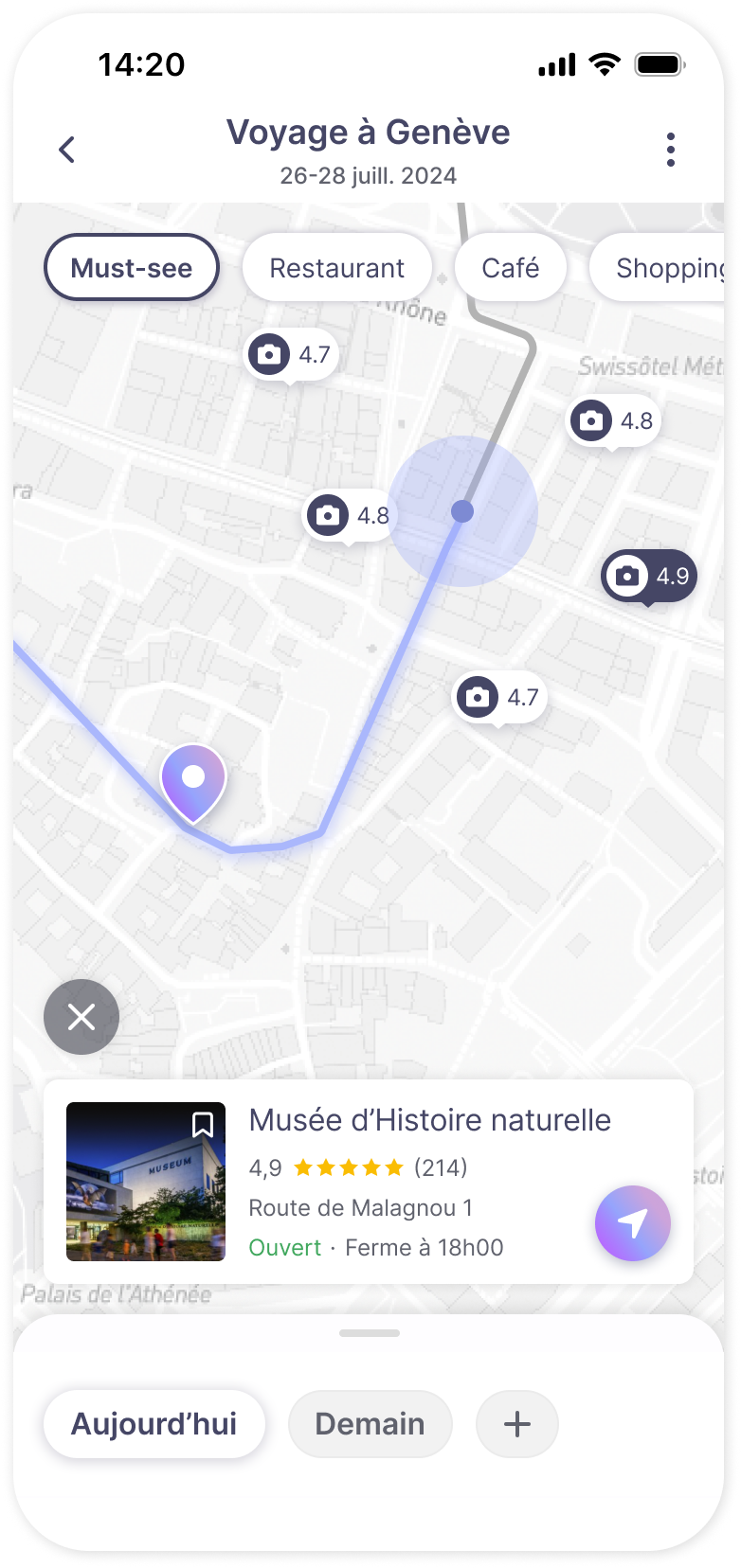 Itinerary map view